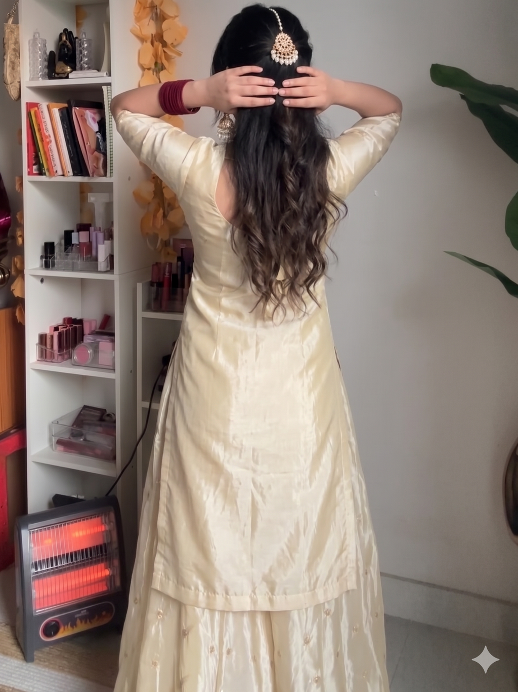 Off-White Chinnon Gharara Suit Set – 3-Piece Multi-Color 5mm Zari Embroidered Festive Suit