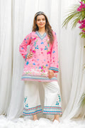 Aadesh Fashion Paris Candy Pink & White Floral Rayon Printed Co-ord Set