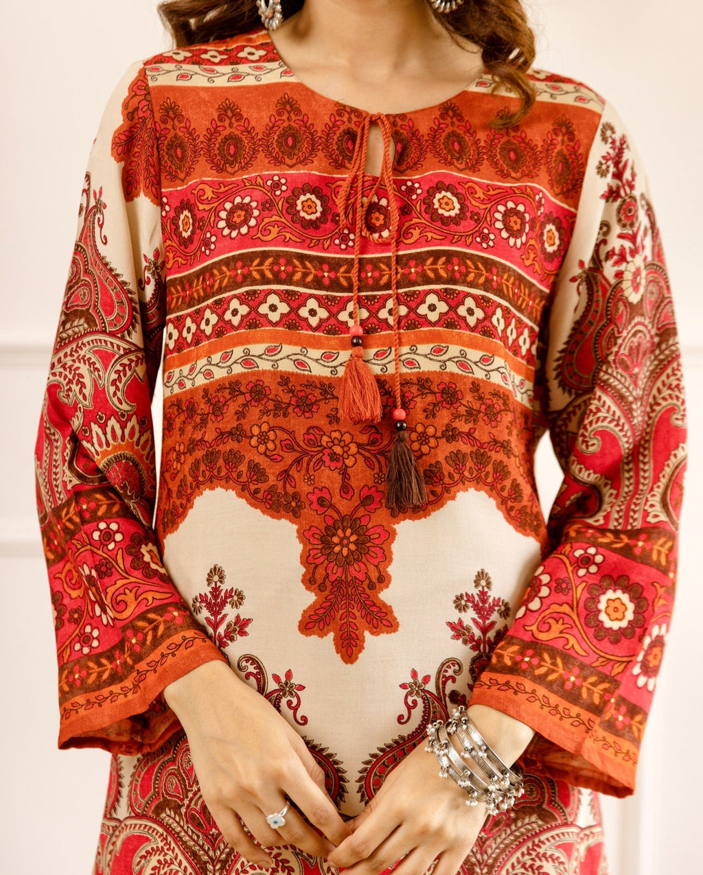 Aadesh Fashion Charcoal Black Digital Paisley Designer Cotton Co-ord For Women